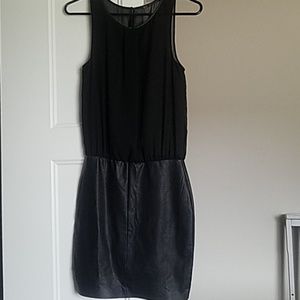 Black sheer leather dress